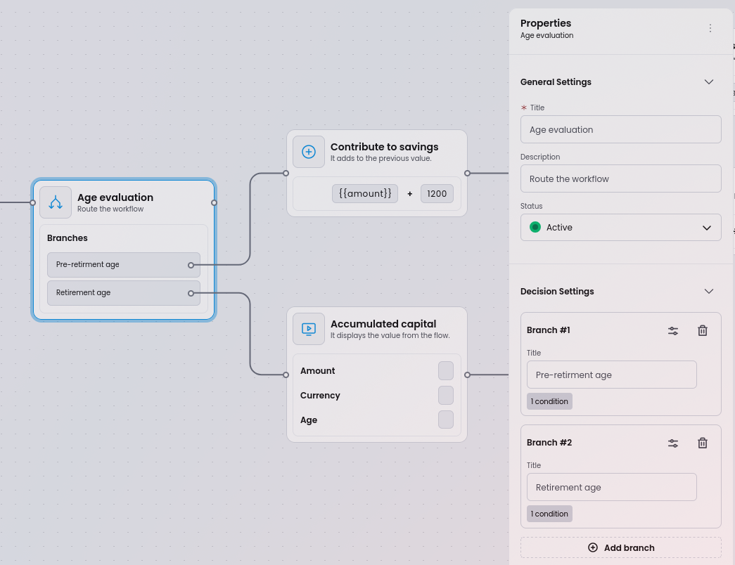Properties panel open for a Trigger node